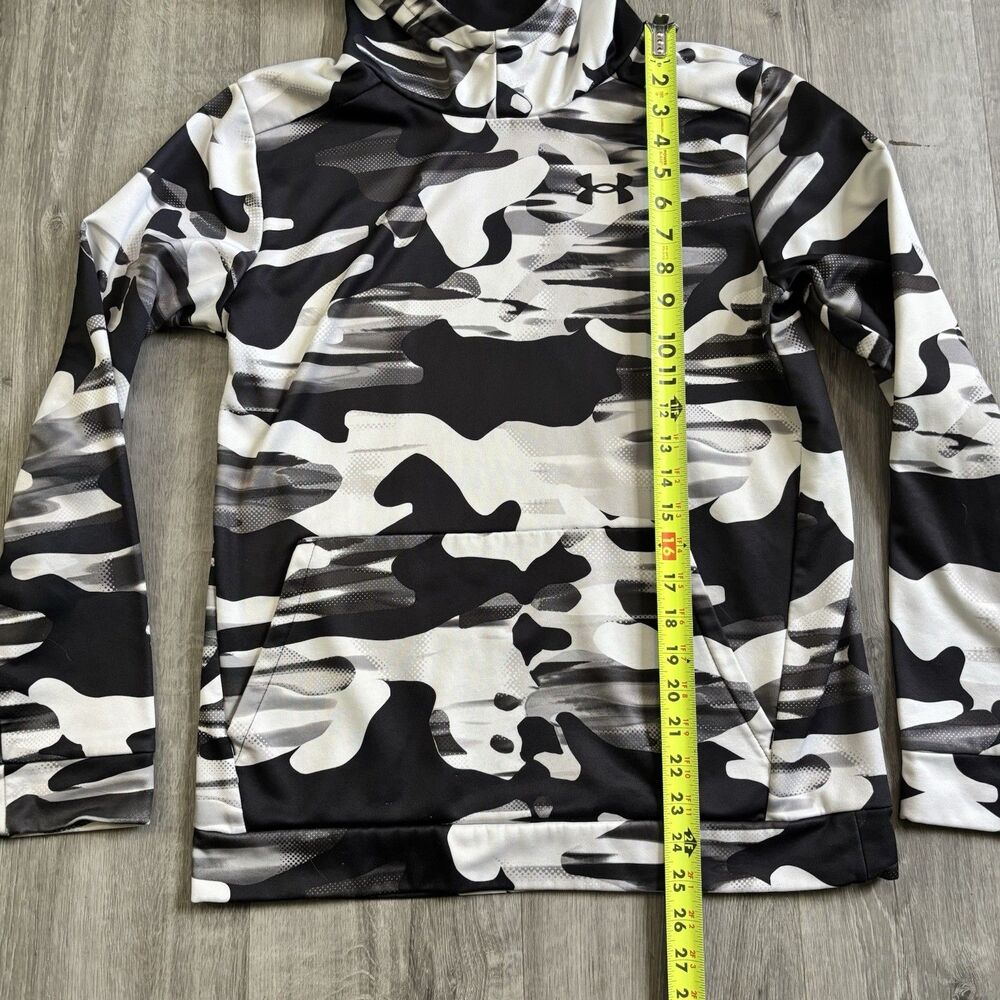 Under Armour Camo Hoodie Pullover Sweatshirt Boys Size XL Youth Gray White Black - Picture 4 of 6